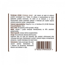 Kordyceps - ekstrakt 40% polisacharydów - 90 kapsułek