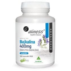 Bajkalina (Tarczyca bajkalska) Extract 85% 400 mg x 100 Vege caps  - Aliness
