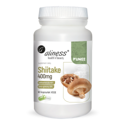 Shiitake ekstrakt 40/20, 400mg x 90 Vege caps - Aliness