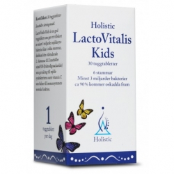 Holistic LactoVitalis Kids probiotyk dla dzieci dobre bakterie fruktooligosacharydy FOS podwójna ochrona flora jelitowa